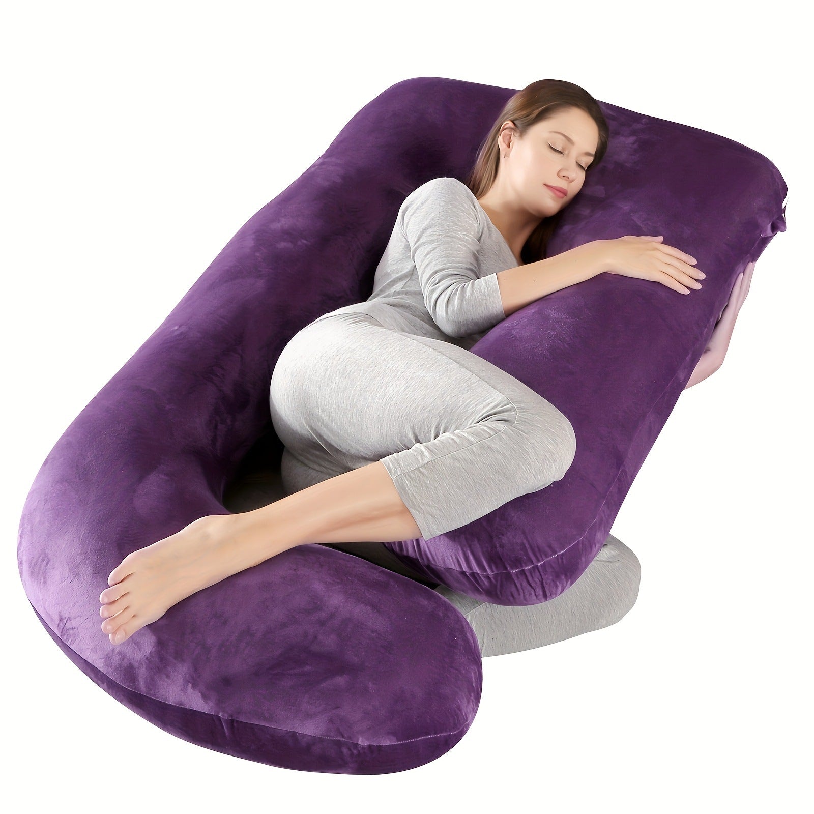 U-shaped maternity pillow | scale reference close up