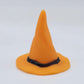 Miniature witch hat ornament in moulded PVC with a contrast band, in black, purple or orange