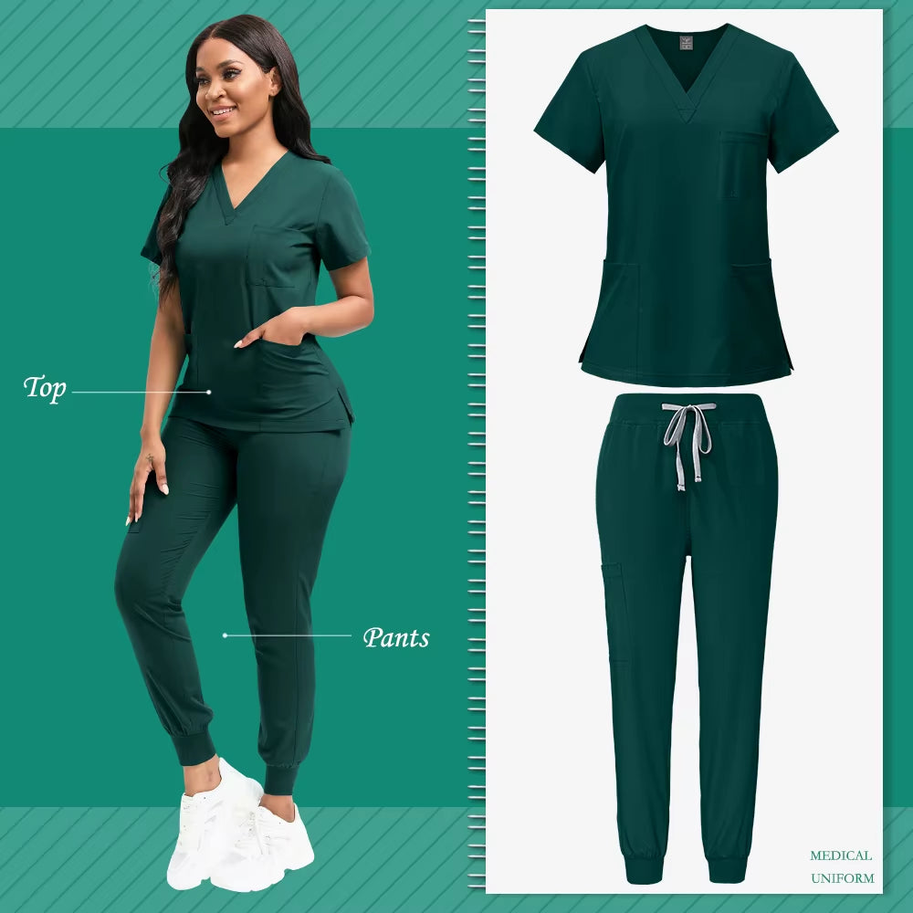 Scrubs Women Beauty SPA Uniform Pet Clinic Store Veterinary Dentistry Work Clothes Set High-Quality Medical Nurse Uniform Unisex
