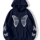 Rhinestone butterfly zip hoodie presented neatly for a gift ready look