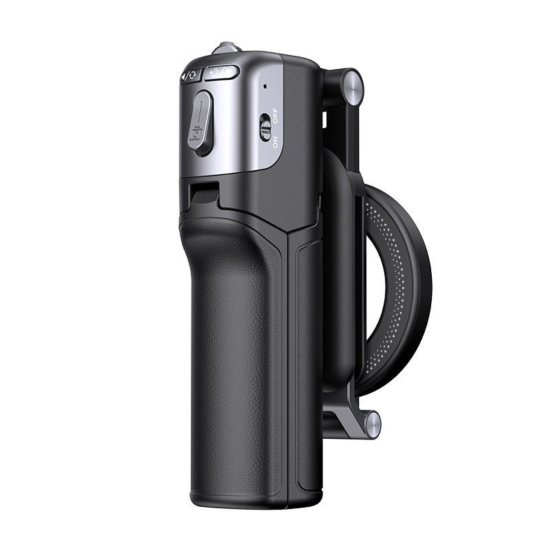 Black magnetic palm grip with a leather textured handle and magnetic ring, Black option photo