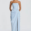 One Shoulder Bodycon Evening Dress For Casual Day Trip Relaxed Outing With Easy - Light Blue
