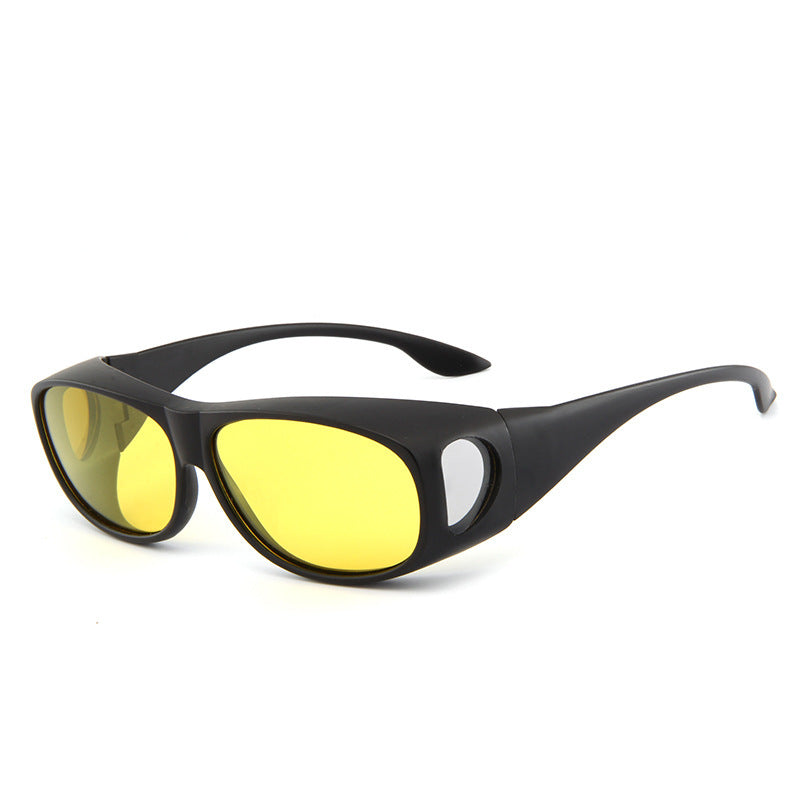 Wraparound sports sunglasses front view with polarized lenses and wide arms