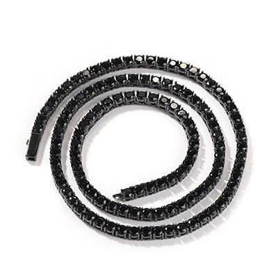 Coiled tennis chain necklace with black stones, a style the maker shows that is not among the options