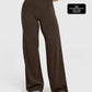Womens high waisted wide leg stretch pants shown on a model