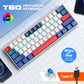 T60 white and blue keycap mechanical keyboard with red space bar and blue switch