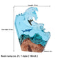 Ocean wave resin lamp size panel showing 10 inch height 25.5 cm on wood base