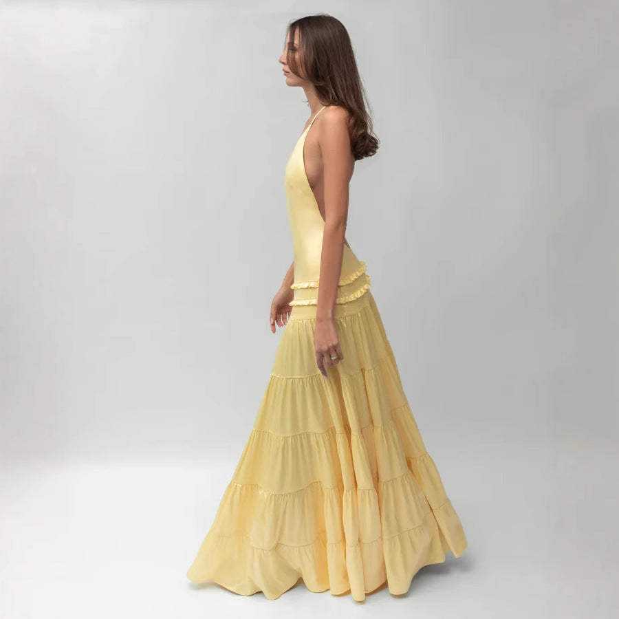 Backless Sleeveless Long Dress | side angle