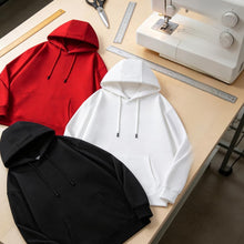 Heavyweight Cotton Blend Pullover Hoodie with Drawstring Hood and Kangaroo Pocket