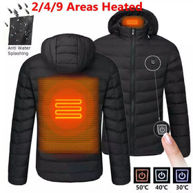 USB Heated Hooded Zip Jacket with Zone Control