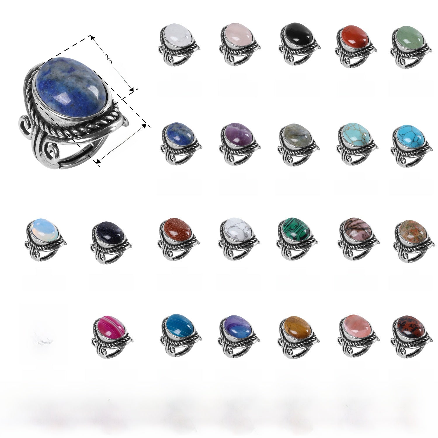Geometric Crystal Open Ring Plated Jewelry | pairing with everyday items