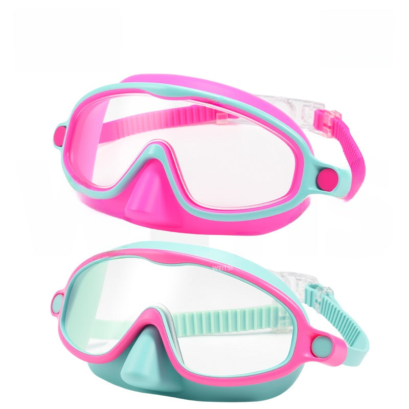 Kids swimming goggles with mirror-plated lenses