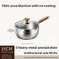 Pure titanium snow pot fitted with a glass lid and a wooden handle