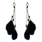 Vintage boho tassel clip-on earrings for non pierced ears, zinc alloy drop pair photographed on white background