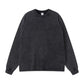 Dropped shoulder seam of the oversized orange washed cotton blend long sleeve tee