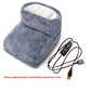 Gray plush USB foot warmer boot with an inline controller on a USB extension cord, Dark Gray 3-Temp option