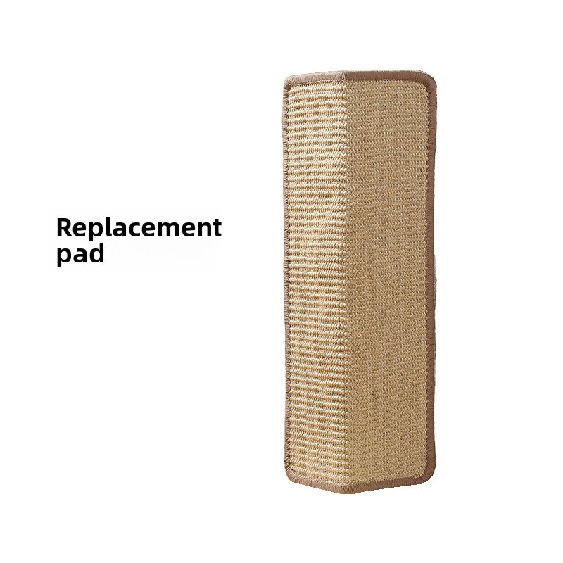 Option 52cm Replacement Pad: angled sisal pad with taupe edge binding on white, labelled Replacement pad