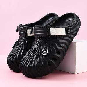 Molded EVA clog sandal showing thick raised platform sole