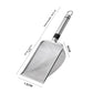 Stainless steel mesh litter scoop on white with measurements: total length 28.8 cm, face 15 cm, width 10 cm, depth 5 cm