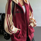 Hooded Loose Fit Color Block Sweatshirt