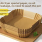 Air fryer parchment liner shown from the side edge