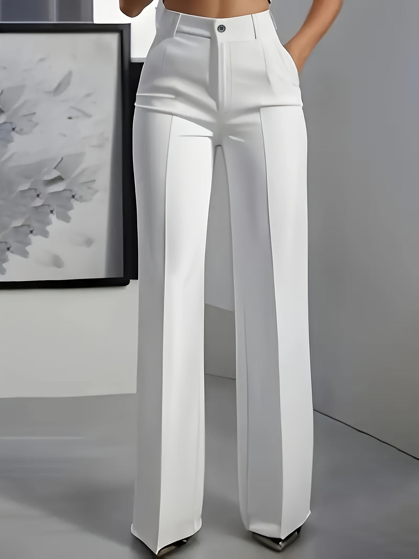 Womens High Waist Wide Leg Trousers | packaging and what is included