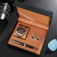 Mens sport watch gift set with the dial colour options shown in the box