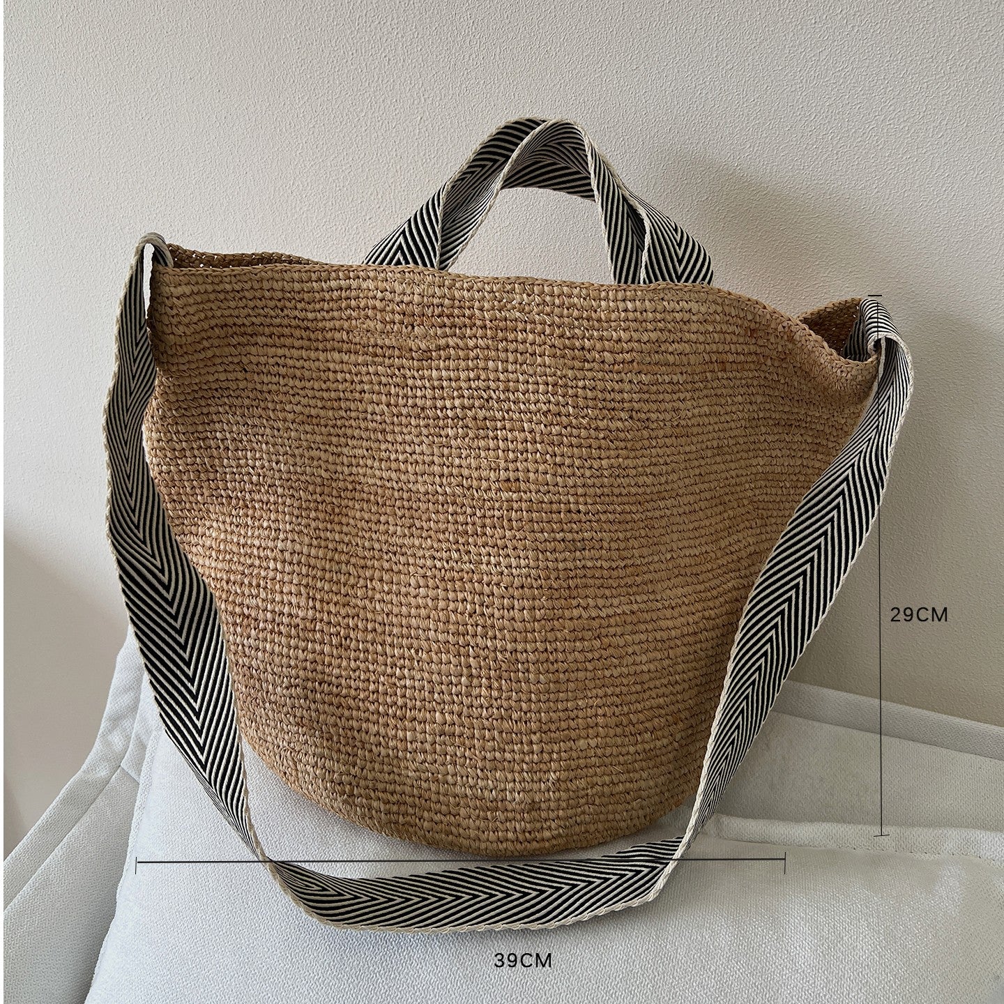 Raffia Hand-Woven Tote Bag | instruction reference image