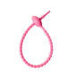 Flexible silicone cable tie shown open with the tail ready to thread through the head