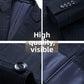 Men's navy check wool blend single breasted blazer the blazer on a hanger in a warm room