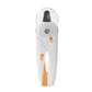 White and orange round head pet nail clipper with clear dome cover and grinding wheel
