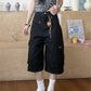 Black high waist cargo pants with flap pockets and belt loop detail front view