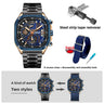Rose Gold Case BlueDialBlue Canvas Strap