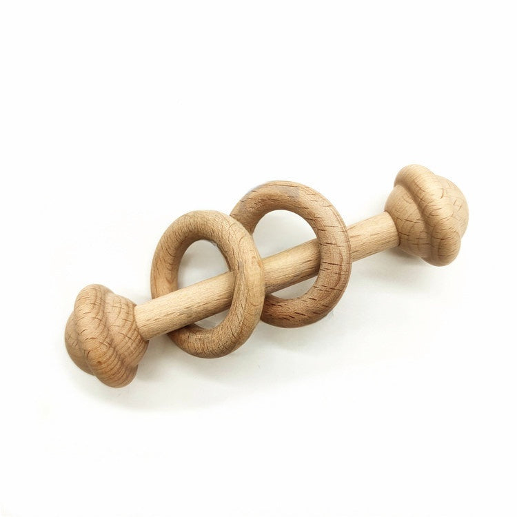 Wooden Baby Rattle Teether Toy | modern interior styled scene