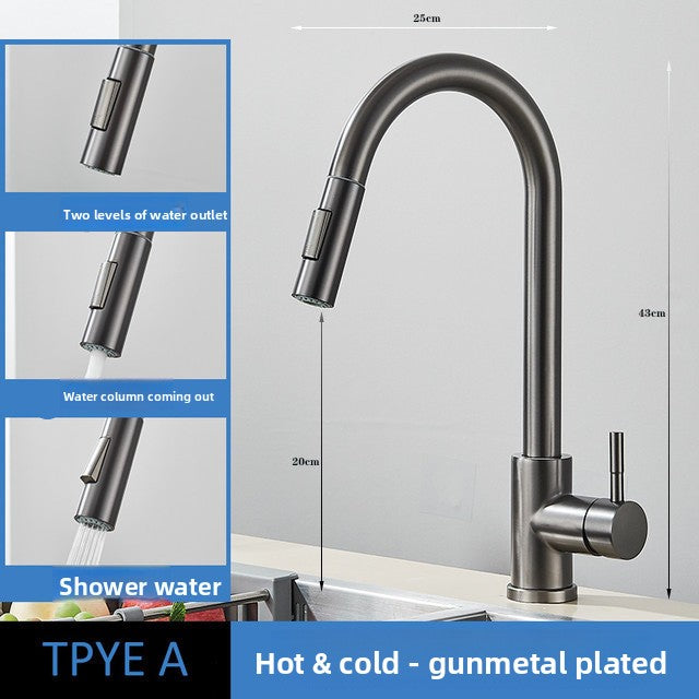 Maker panel for the gunmetal plated finish, 43 cm tall, 25 cm reach, 20 cm clearance under the spout