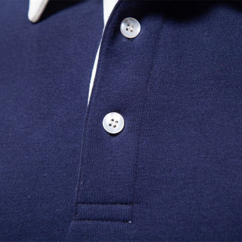 Long sleeve polo collar pullover styled with jeans for an everyday casual look