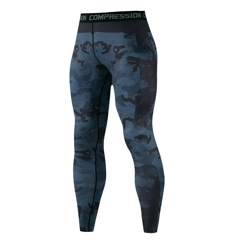 Mens quick dry printed compression legging fitted close from waist to ankle