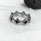 Retro diamond-patterned interwoven titanium and steel men's ring