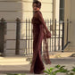 Back view of the dress showing the concealed zip along the spine