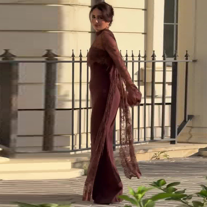Back view of the dress showing the concealed zip along the spine