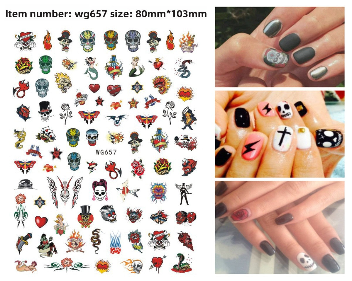 Halloween nail sticker sheet packed with jack o lantern and ghost motifs