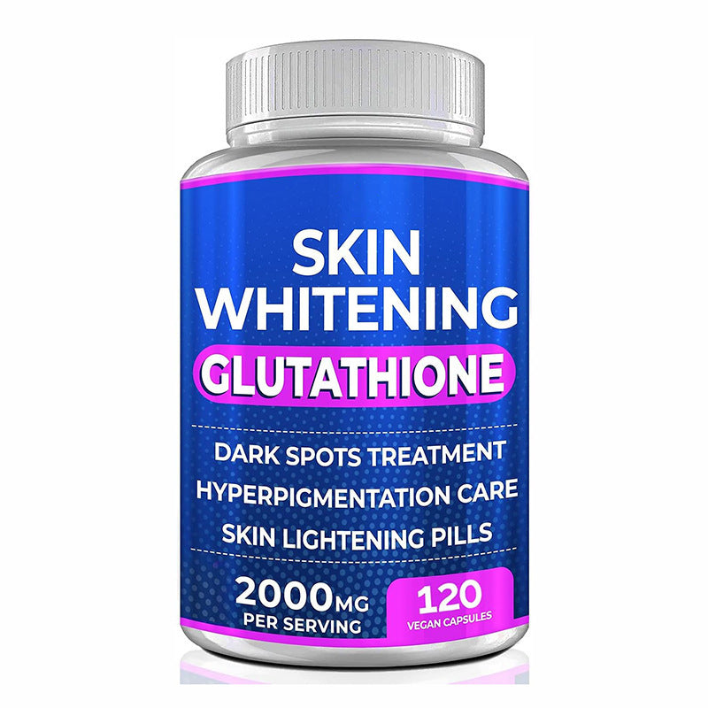 Glutathione capsules bottle front view product shot