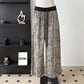 Casual Straight-Leg Leopard-Print Pants