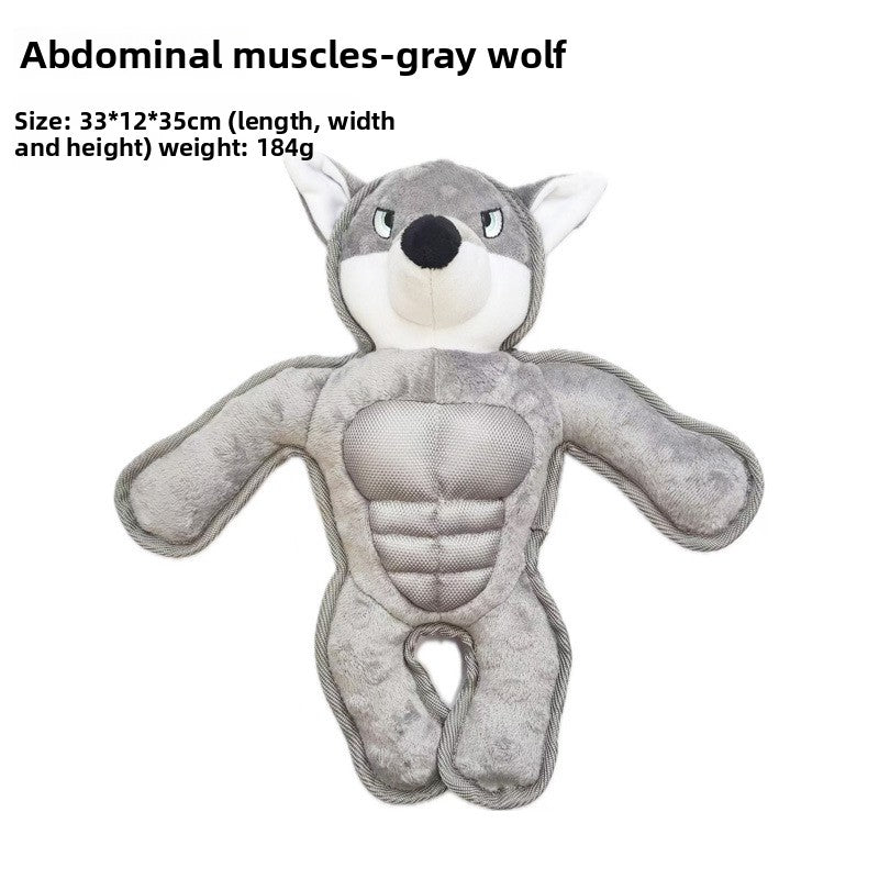 Plush squeaky dog toy in a textured corn velvet body, one design from the assorted shape range