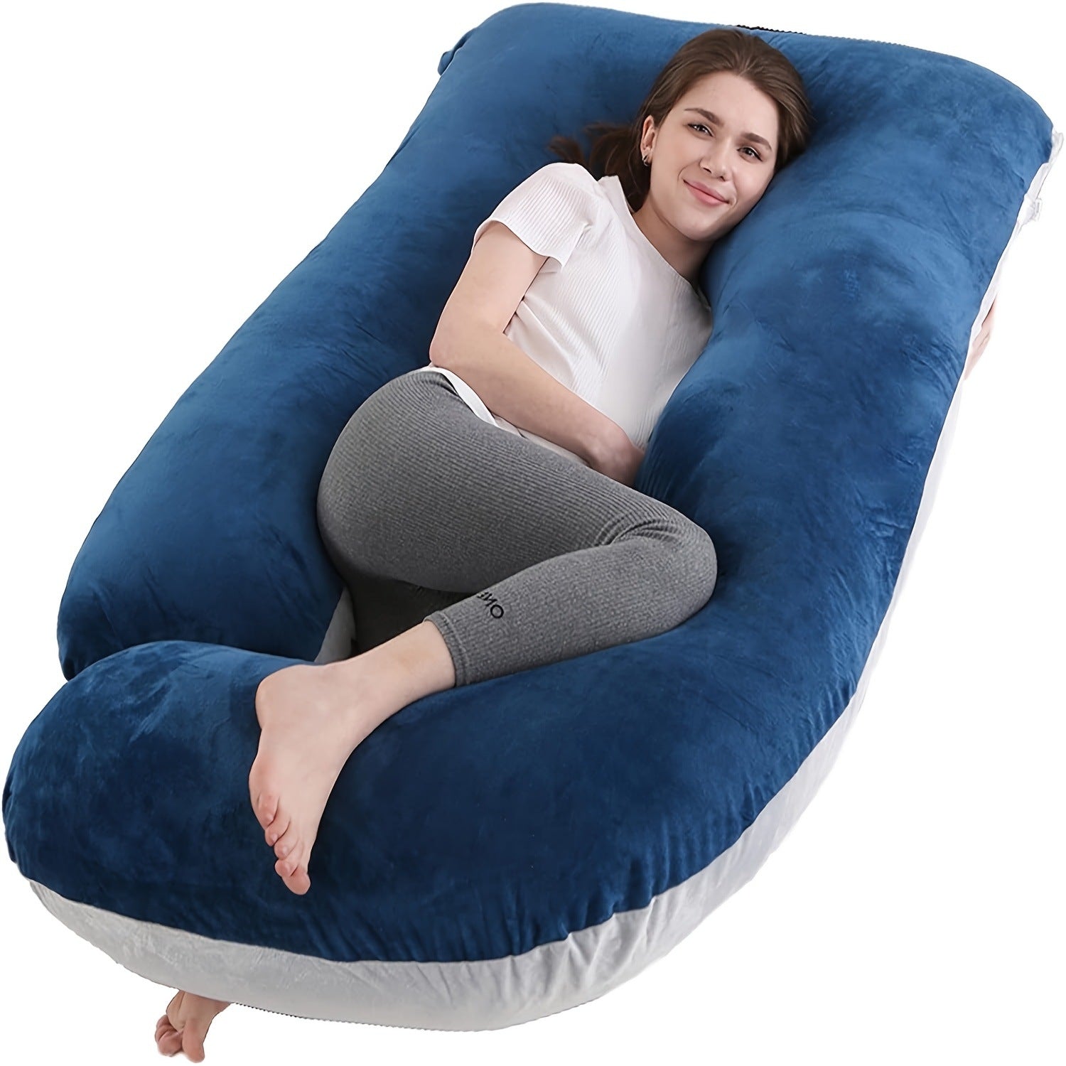 U-shaped maternity pillow | styled with daily outfit