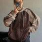 Hooded Loose Fit Color Block Sweatshirt