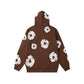 Cotton wreath print pullover hoodie shown in a plain studio setup