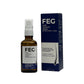 Amber FEG spray bottle with a white mist pump and a navy FEG box on a plain white background
