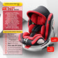 Child car seat shown beside its ISOFIX base and connector hardware