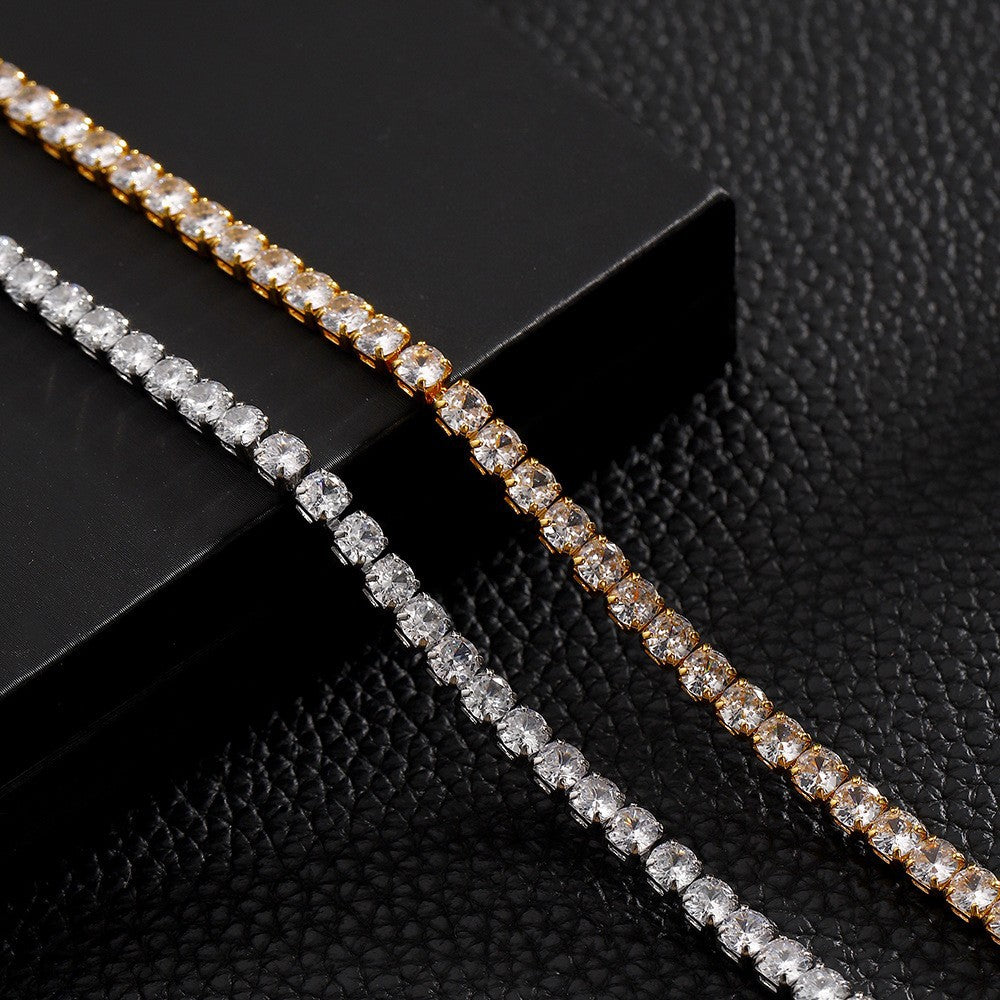 Zircon Cuban Chain Necklace | top down arrangement layout
